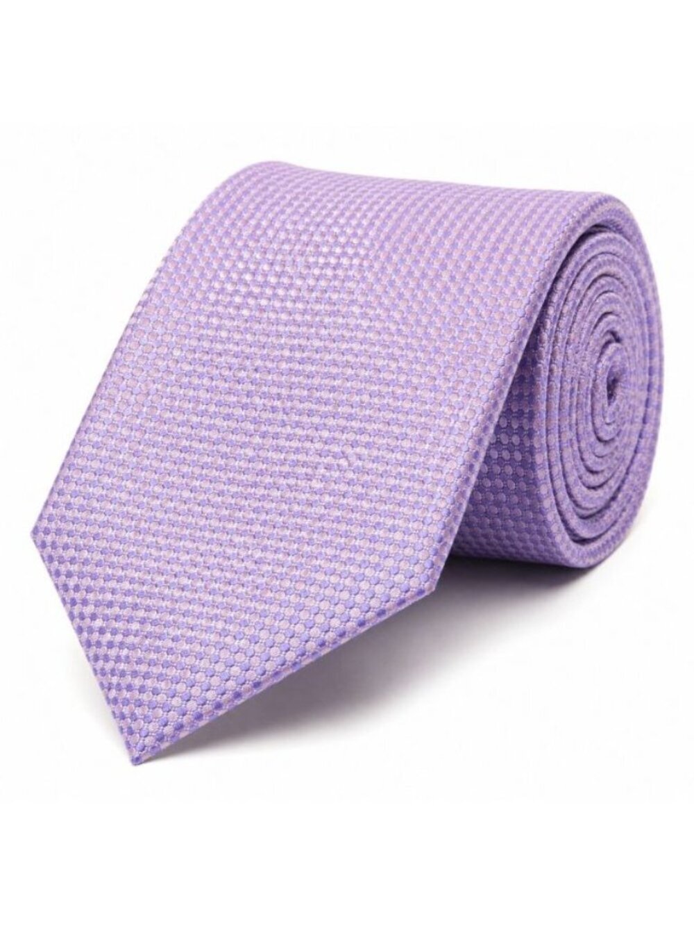 Tattersall London 100% Silk Tie Lavender Purple Geometric Woven Handmade
